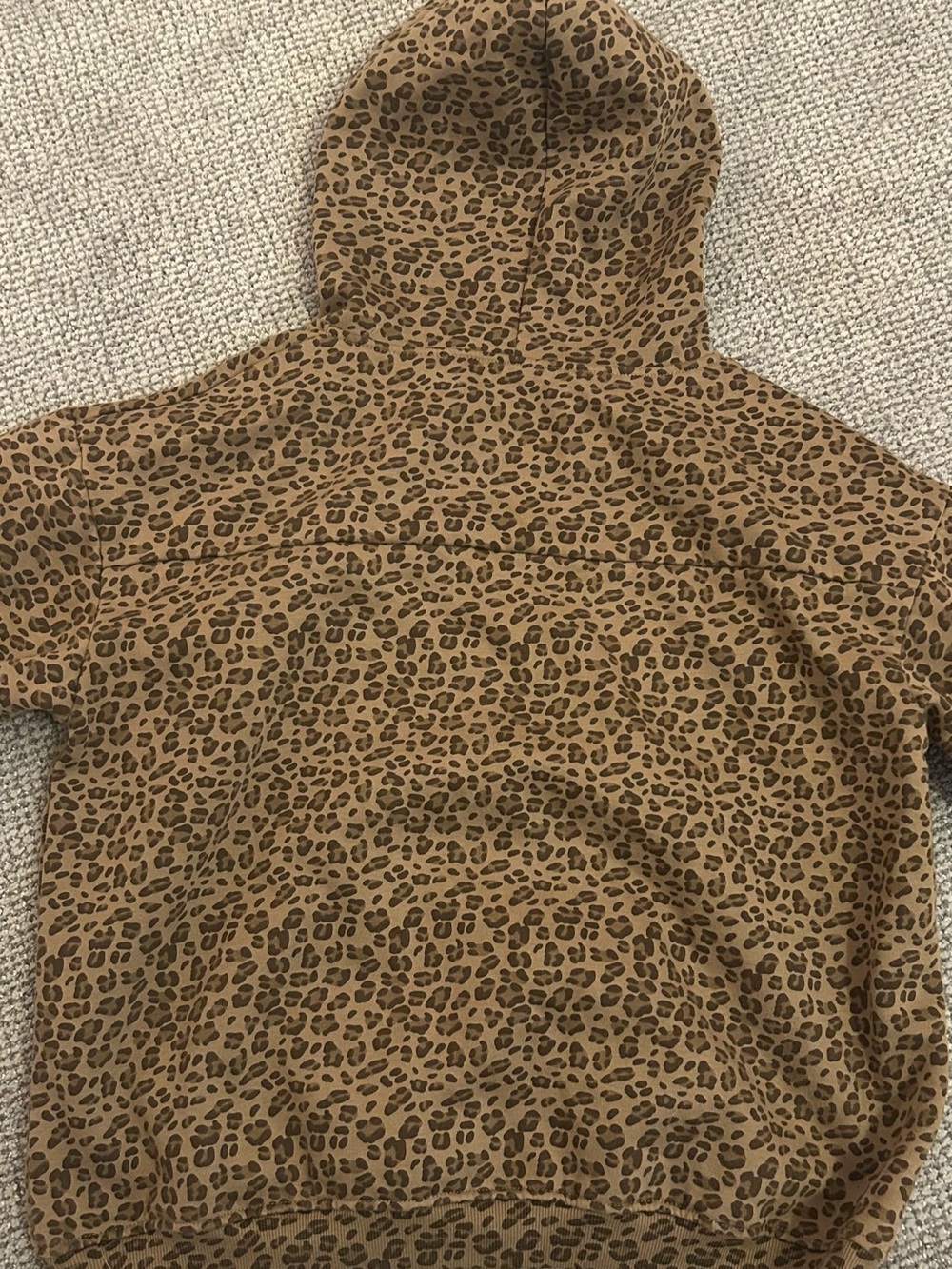 Women’s Leopard Print Hooded Sweatshirt - Brown - Picture 2 of 2